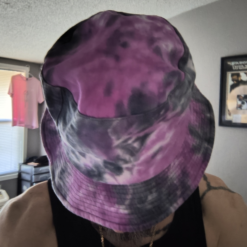Purple haze brand new handmade tye die swirl bucket hat one size fits all rare!